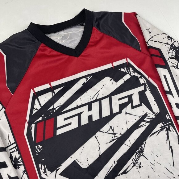 Shift Motocross Assault Shirt Jersey Men’s M Black Red Long Sleeve Polyester - Picture 1 of 7